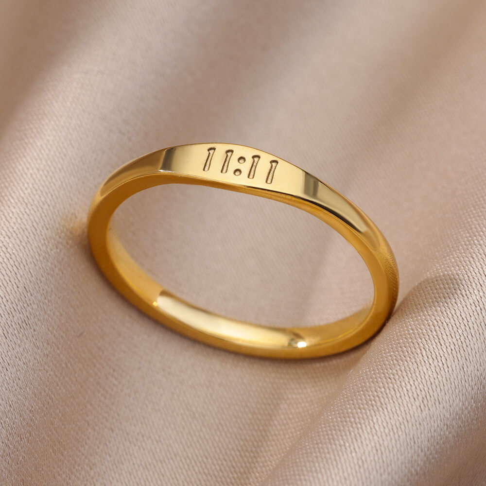 11:11 Angel Numbers Gold Ring | Stainless Steel | 111, 222, 333