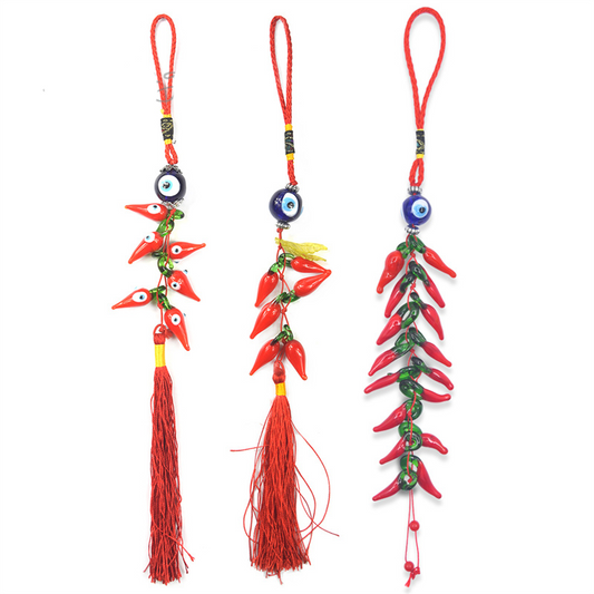 Evil Eye Chilli Hot Chilli Pepper Keychain | Nazar Key Accessories