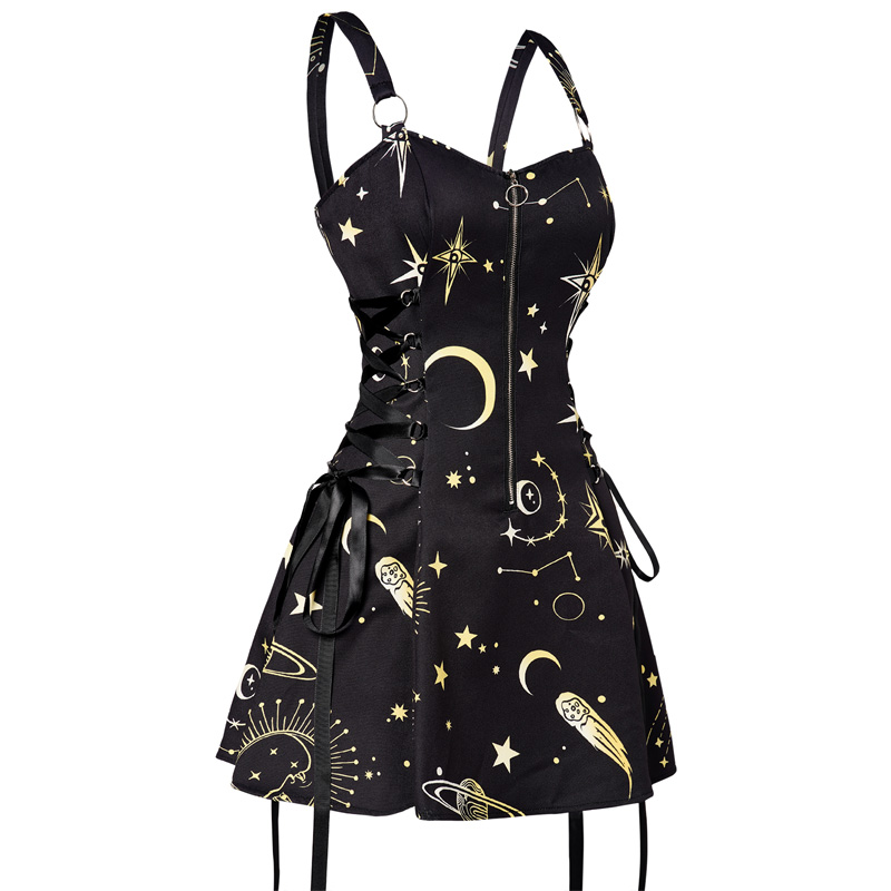 Celestial Whimsigoth Summer / Beach Mini Dress | Gothic, Emo Style Aesthetic