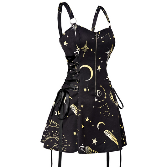 Celestial Whimsigoth Summer / Beach Mini Dress | Gothic, Emo Style Aesthetic