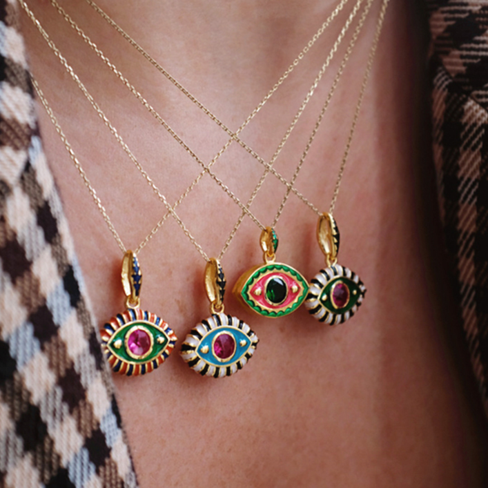 Colorful Evil Eye Necklace | Spiritual Hamsa Jewelry