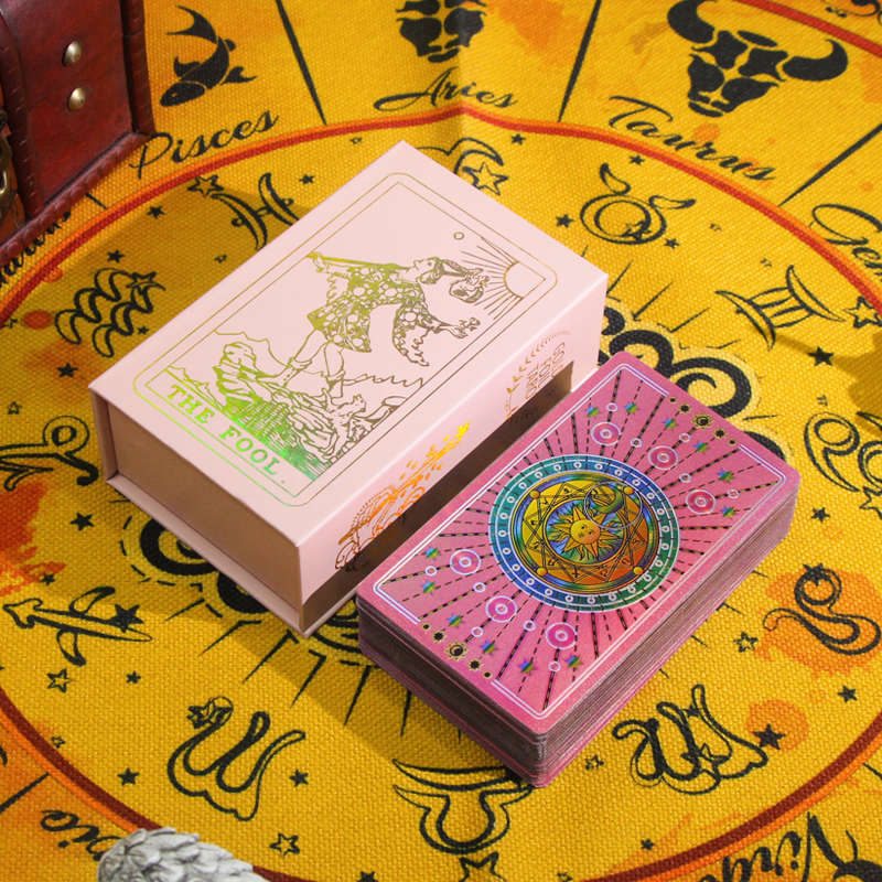 Astro-Sun Tarot Card Collection Gold & Neon Pink Foil, Rider-Waite-Smith