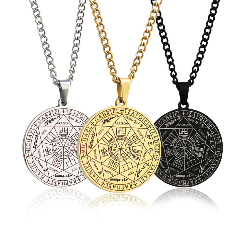 Archangel Necklace | Gold, Black, Silver Stainless Steel | Spiritual Jewelry