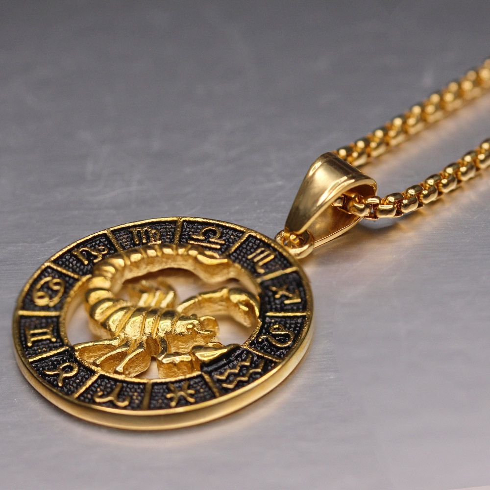 18k Gold Plated Zodiac Necklace and Pendant | Astrological, 12 Constellations