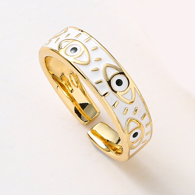 Aesthetic Gold Evil Eye Ring | Spiritual, Hamsa Style Stainless Steel Jewelry