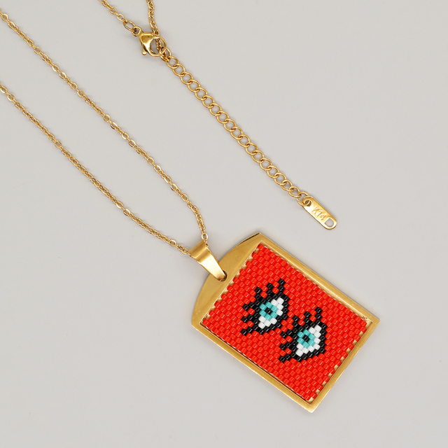 Handmade Beaded Evil Eye Necklace | Stylish Hamsa Spiritual Jewelry