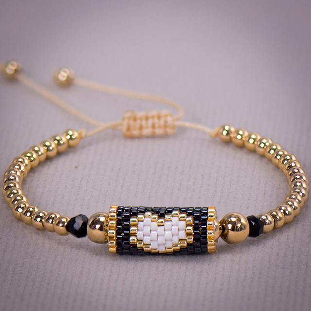 Gold Beaded Heart Bracelet