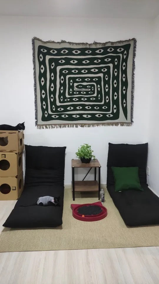 Million Eyes Woven Blanket | Versatile Rug, Tapestry