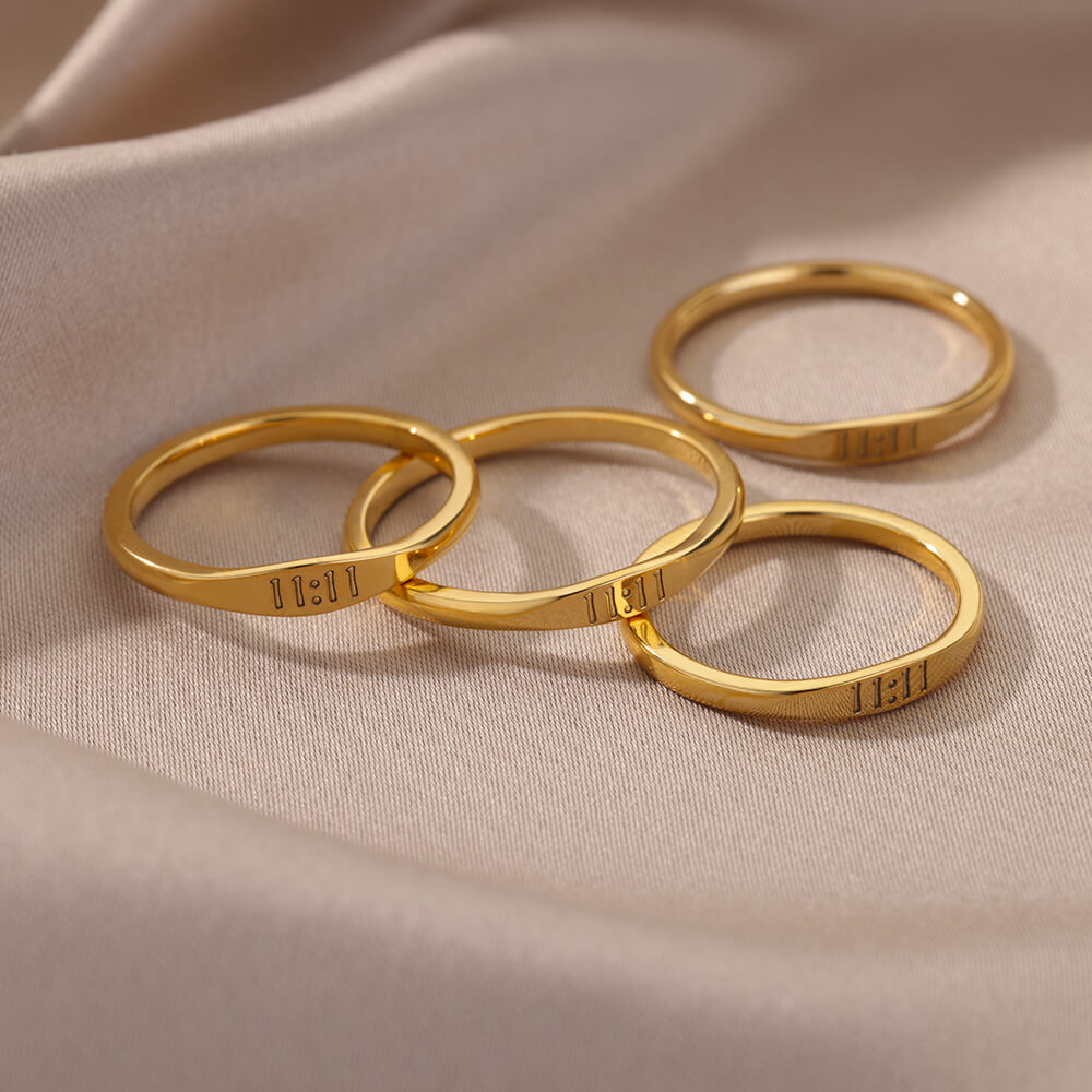 11:11 Angel Numbers Gold Ring | Stainless Steel | 111, 222, 333