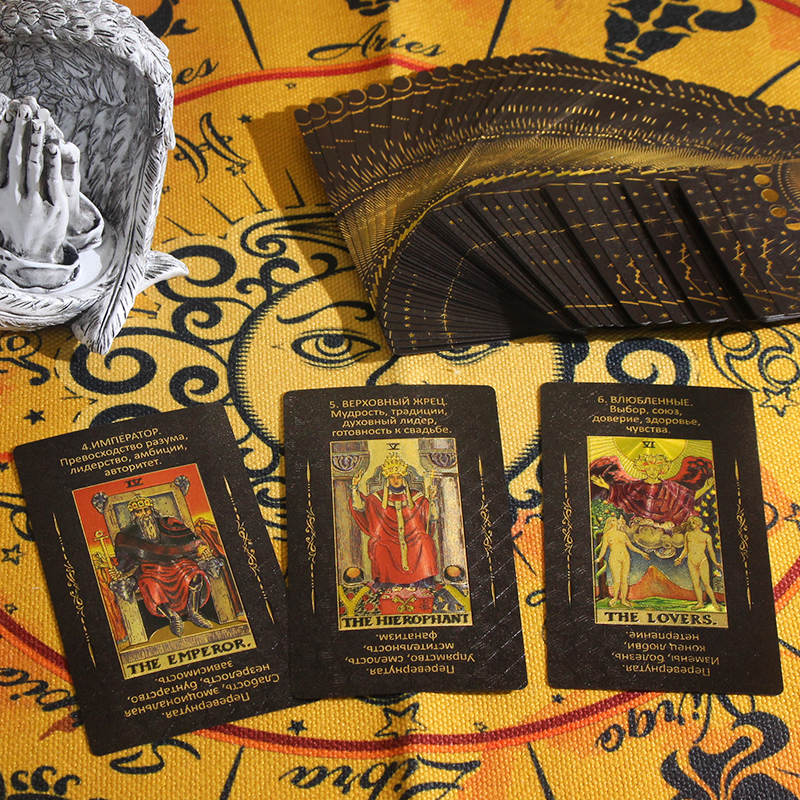 Black-Gold Foil Rider-Waite-Smith Tarot Card Deck & Box