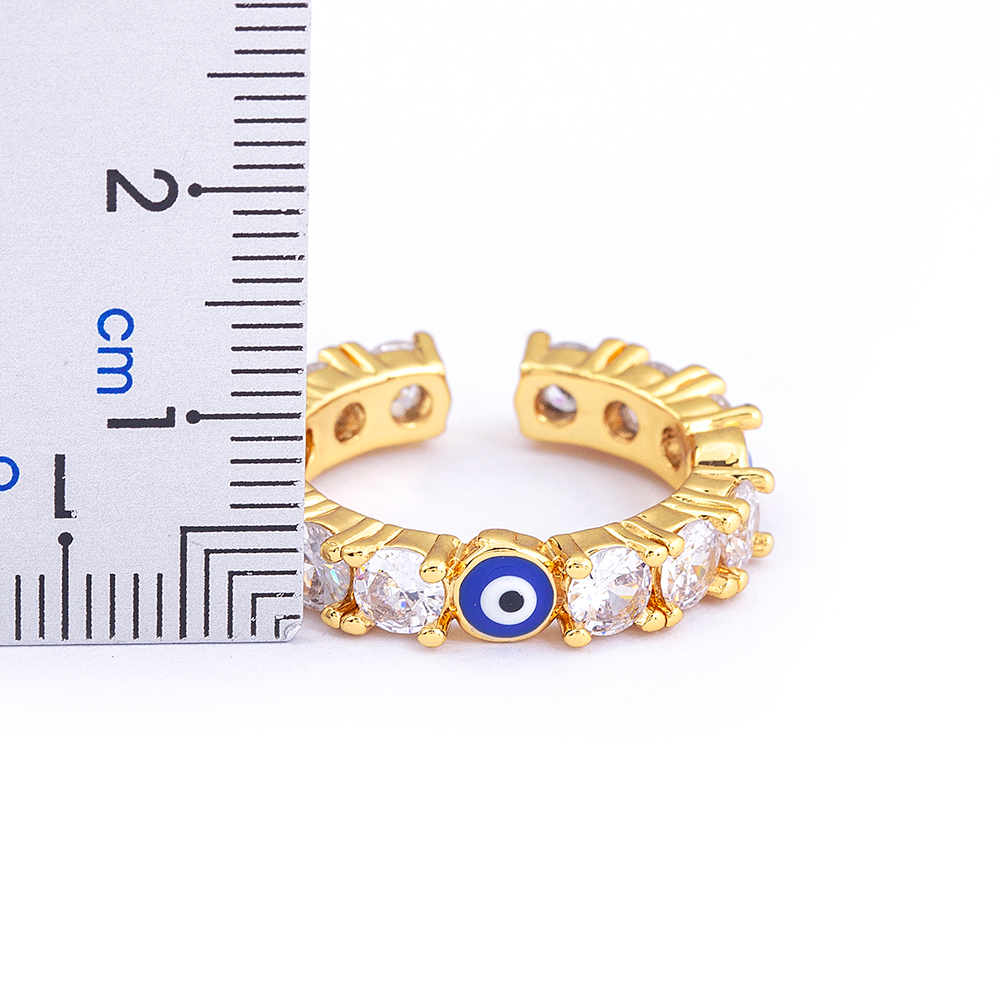 Evil Eye Gold Ring | Zircon Crystal | Spiritual, Nazar Jewelry