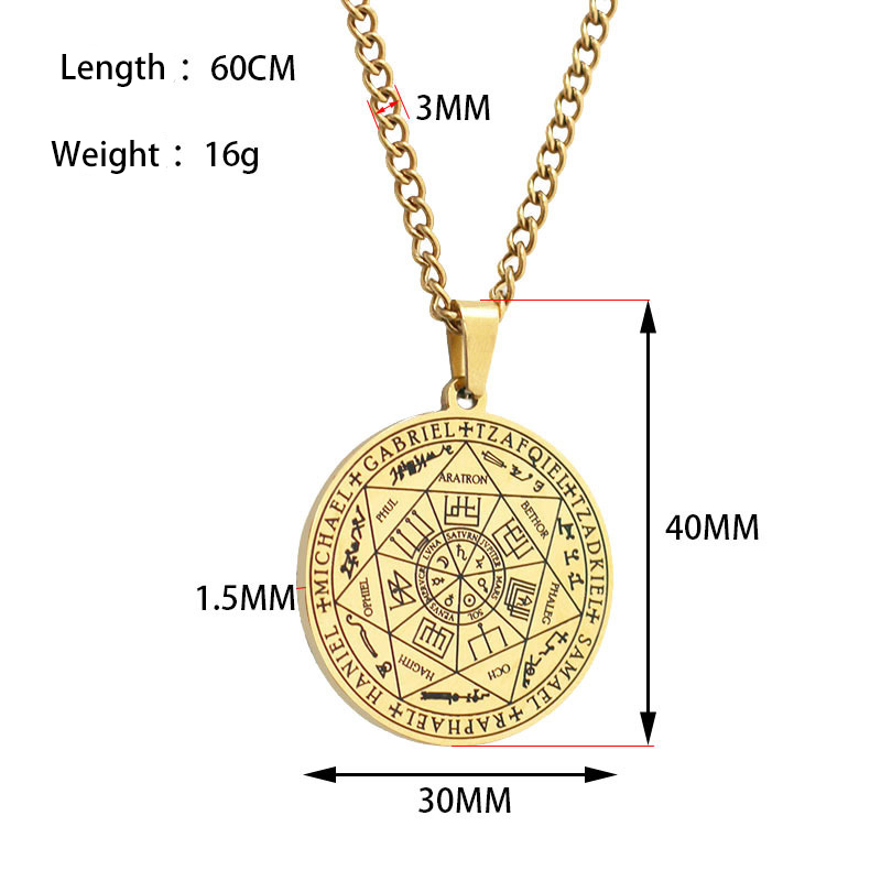 Archangel Necklace | Gold, Black, Silver Stainless Steel | Spiritual Jewelry