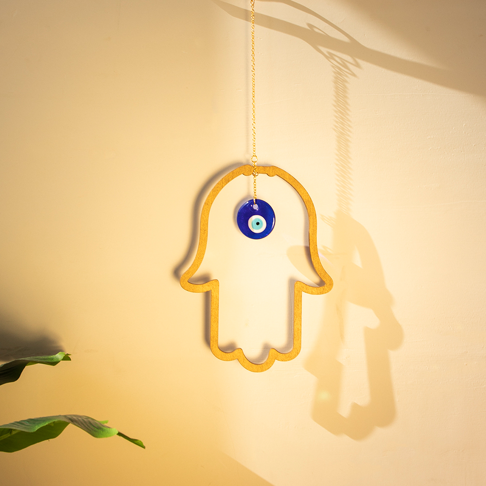 Wooden Evil Eye Hanging Ornament | Nazar Home Decor