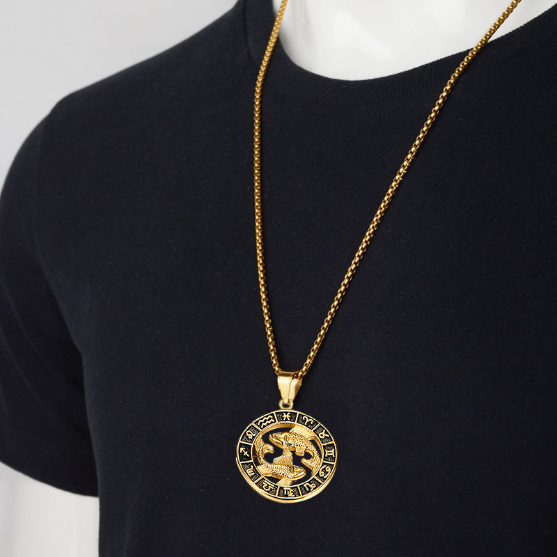 18k Gold Plated Zodiac Necklace and Pendant | Astrological, 12 Constellations