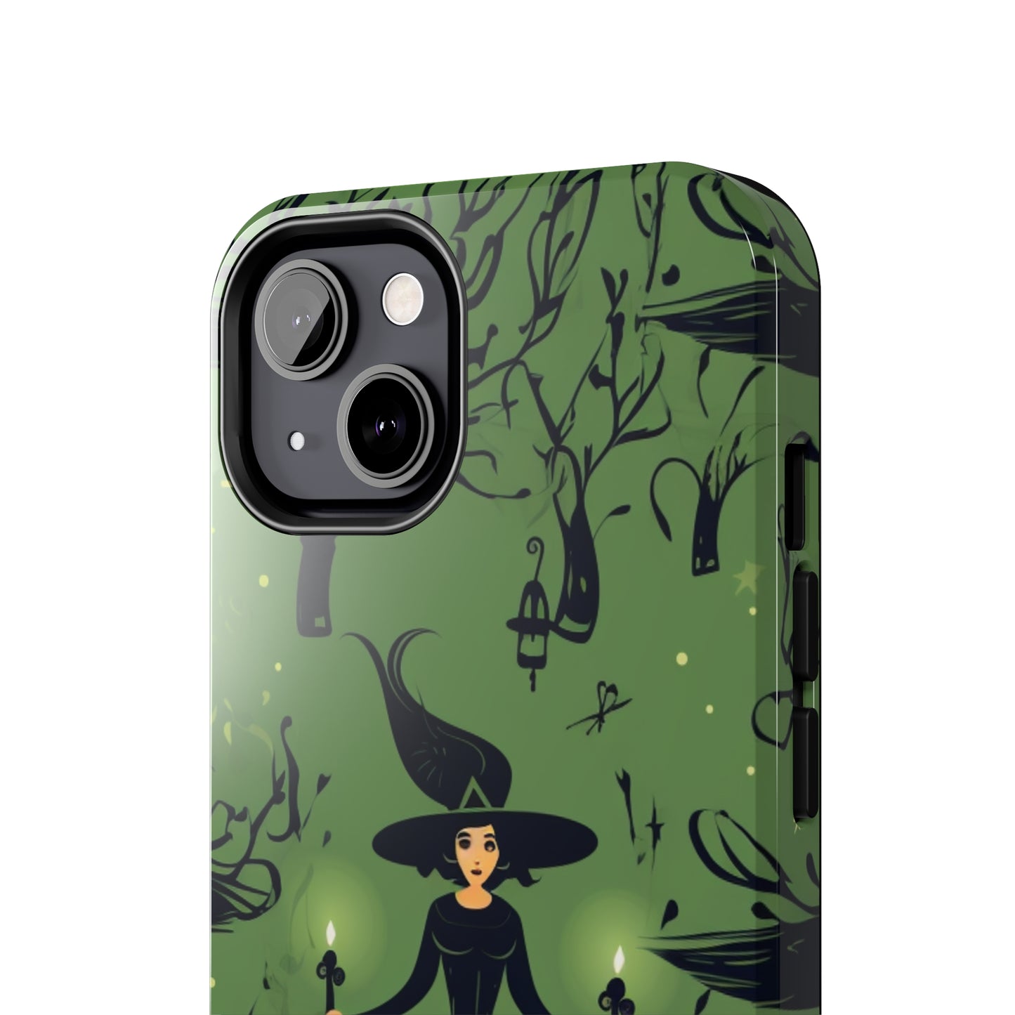 Dark Forest Witch Tough iPhone Cases | Green Witch Protective Phone Case | Impact-Resisant, Shock Absorbing | iPhone 15 All Models | Premium