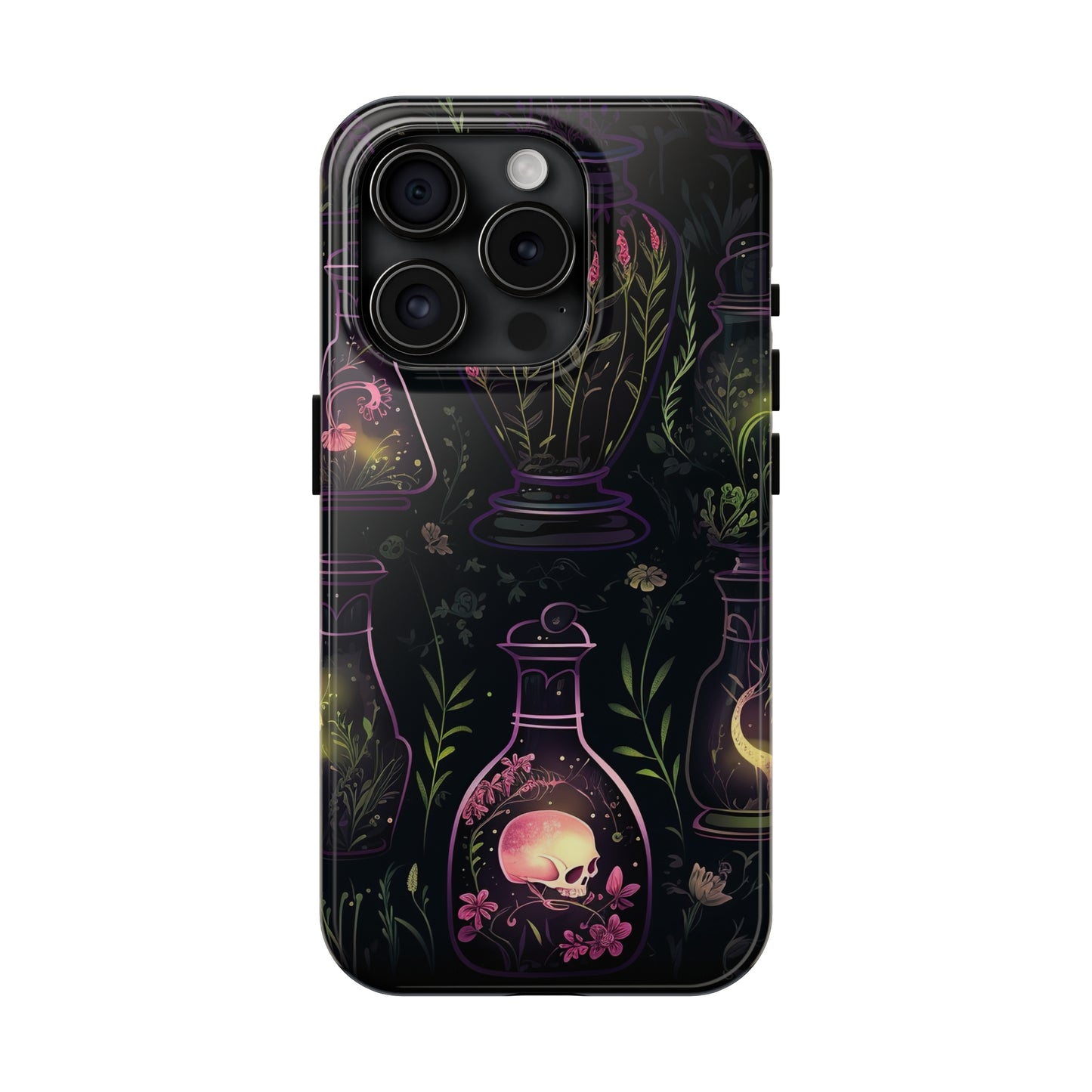 Dark Forest Skull Tough iPhone Cases | Spooky and Eerie Tincture / Potion Design | Durable and Protective Phone Case | Impact-Resistant