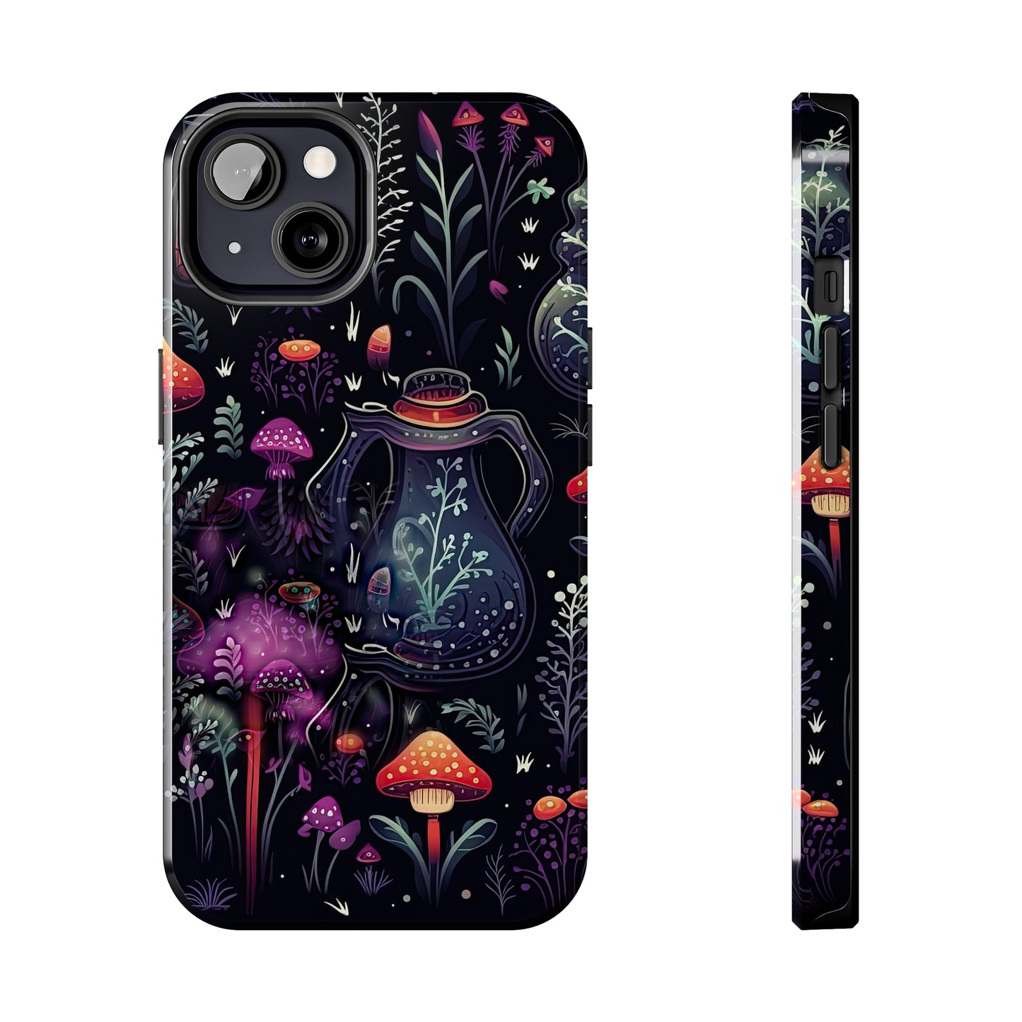 Fungi Mushroom Tough iPhone case | Witchy Dark Forest Aesthetic | Purple Foliage