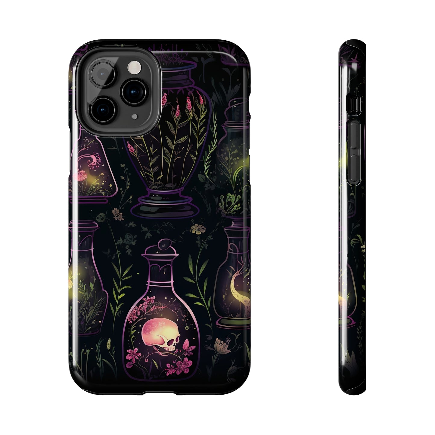 Dark Forest Skull Tough iPhone Cases | Spooky and Eerie Tincture / Potion Design | Durable and Protective Phone Case | Impact-Resistant