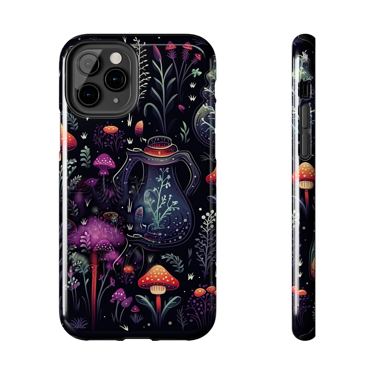 Fungi Mushroom Tough iPhone case | Witchy Dark Forest Aesthetic | Purple Foliage