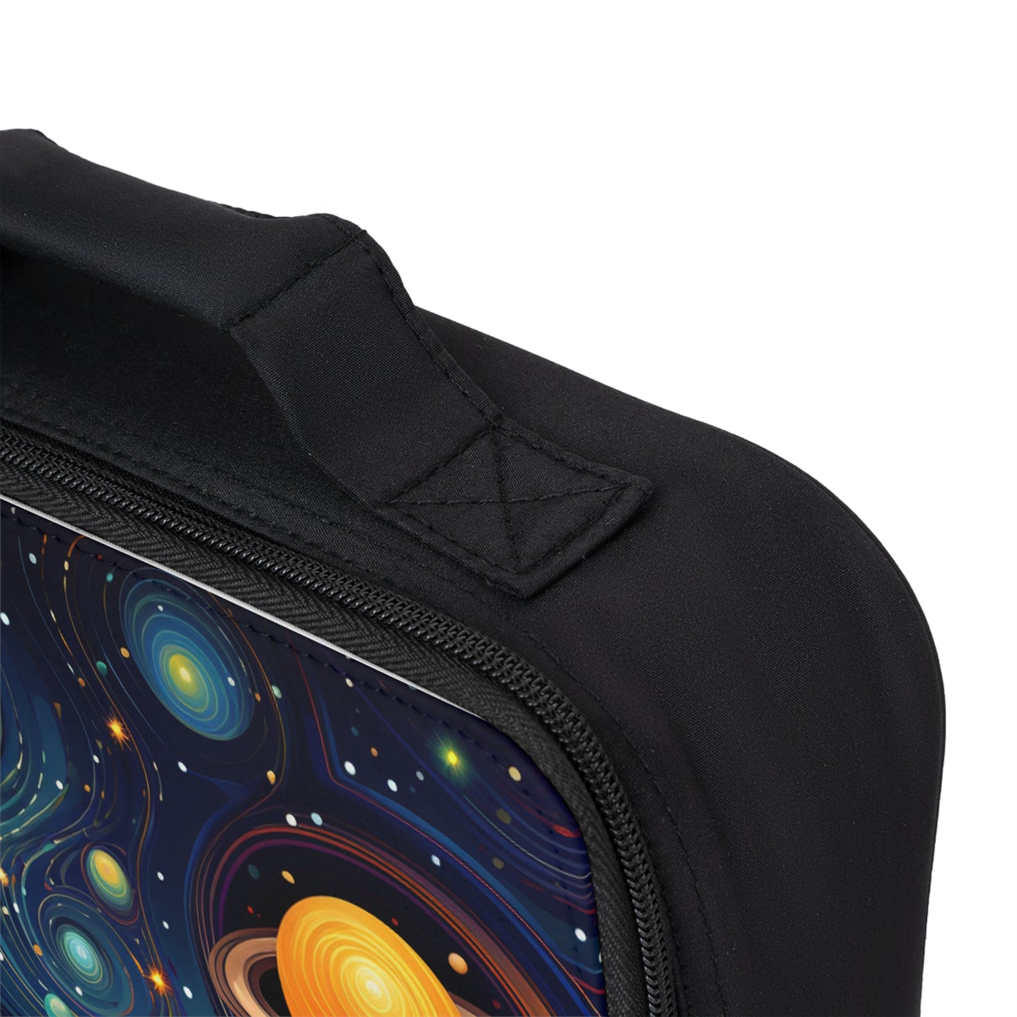 Celestial Planets Lunch Bag | Cosmic and Starry Saturn Pattern