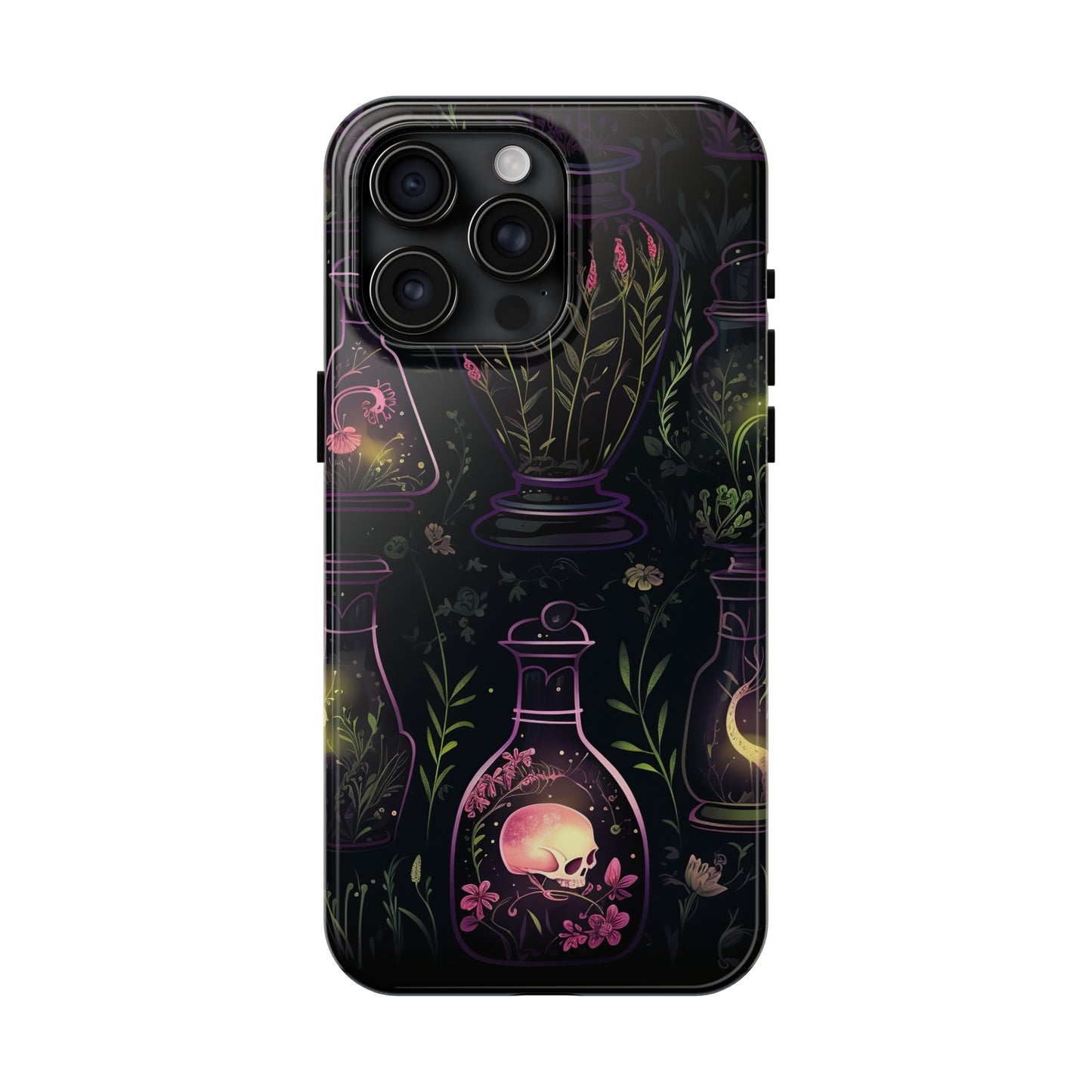 Dark Forest Skull Tough iPhone Cases | Spooky and Eerie Tincture / Potion Design | Durable and Protective Phone Case | Impact-Resistant