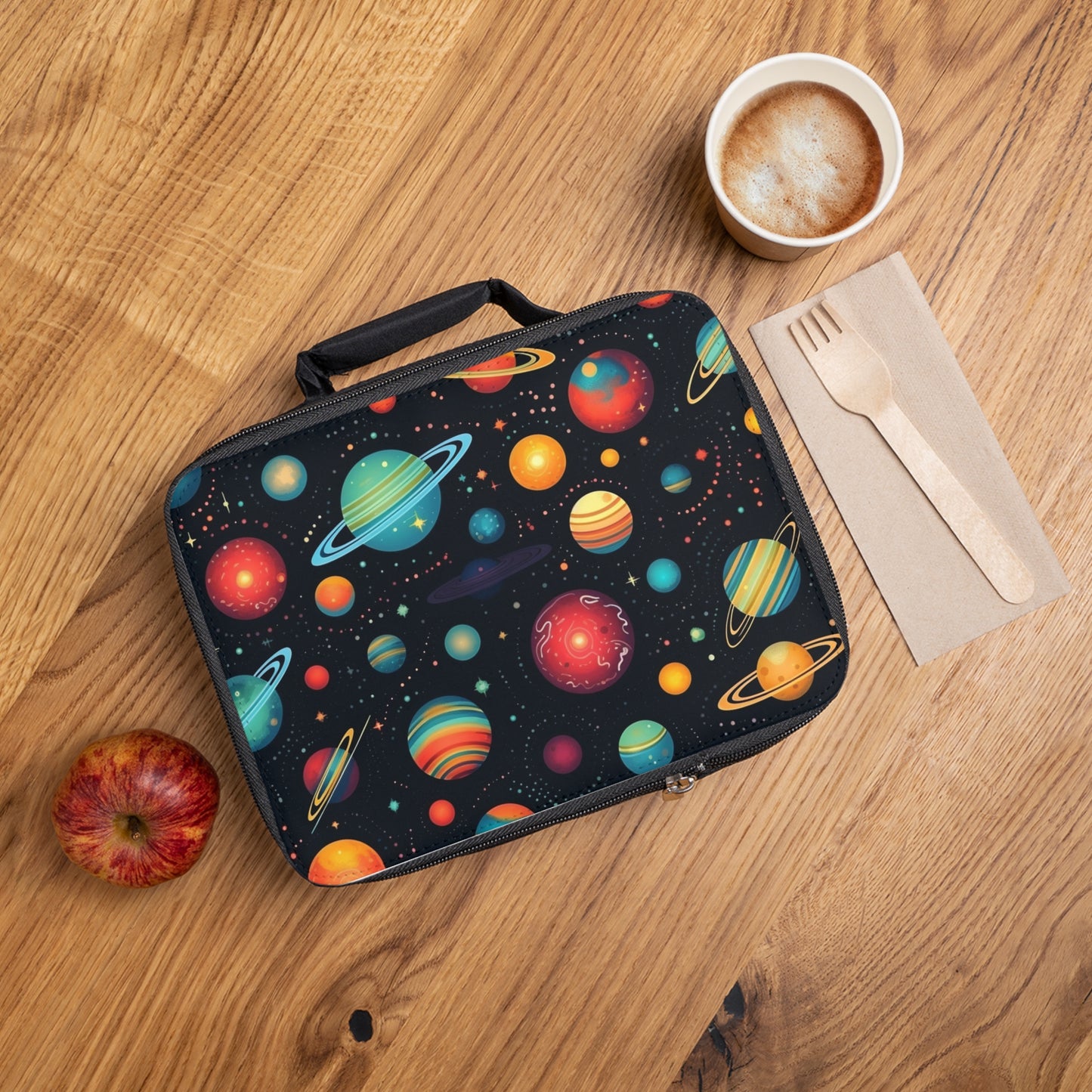 Celestial Saturn - Planets Zipper Lunch Bag | Cosmic Themed Accessories