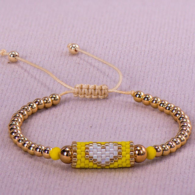 Gold Beaded Heart Bracelet