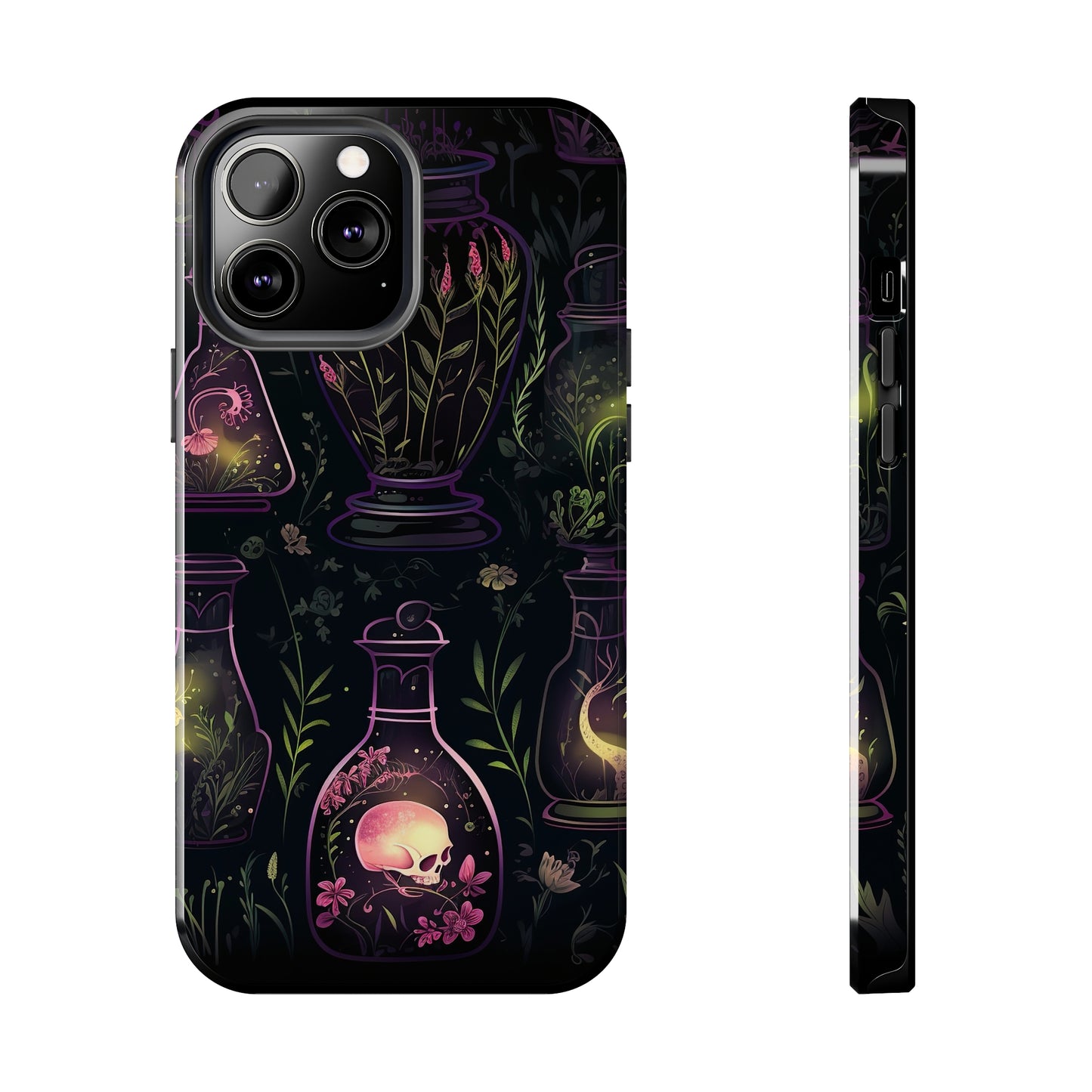 Dark Forest Skull Tough iPhone Cases | Spooky and Eerie Tincture / Potion Design | Durable and Protective Phone Case | Impact-Resistant