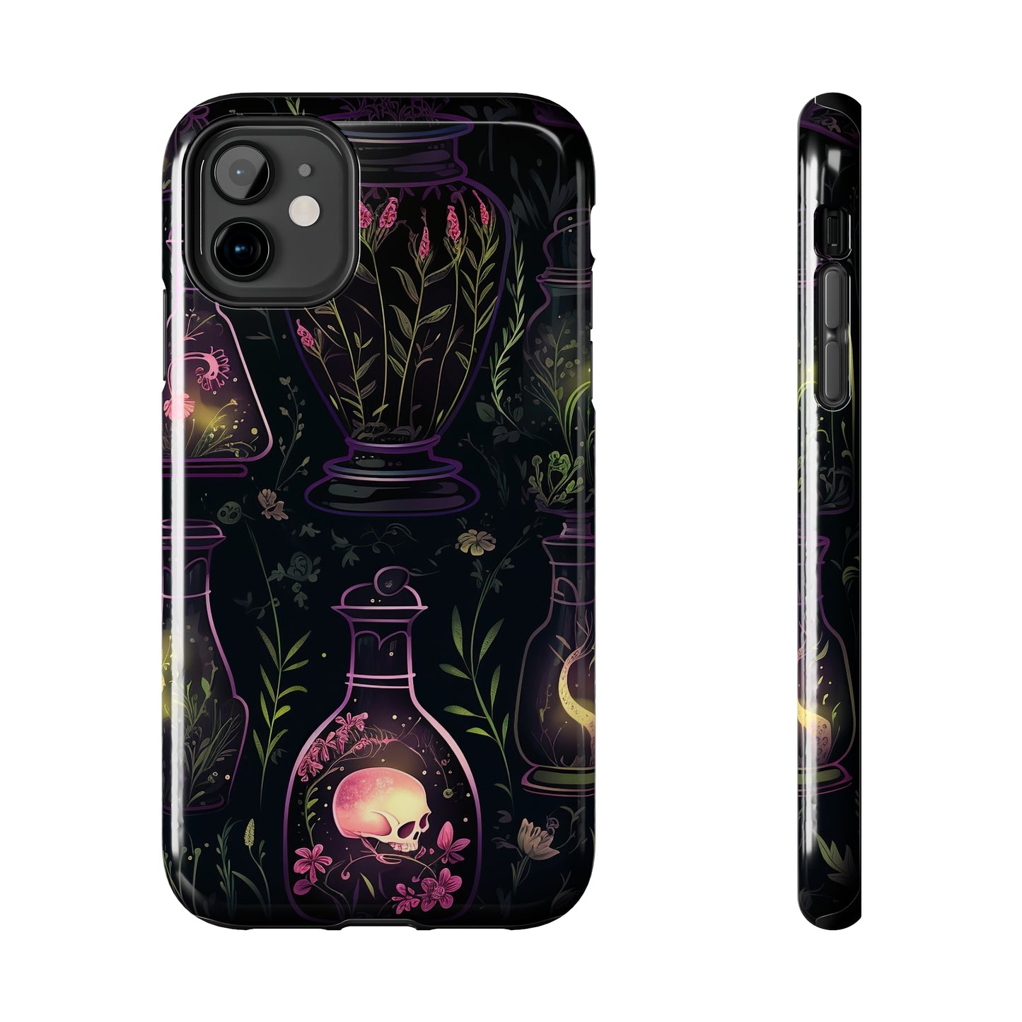 Dark Forest Skull Tough iPhone Cases | Spooky and Eerie Tincture / Potion Design | Durable and Protective Phone Case | Impact-Resistant