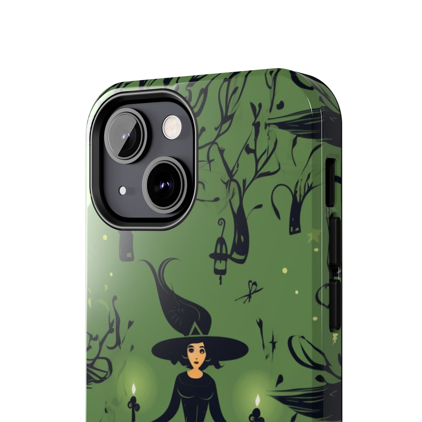 Dark Forest Witch Tough iPhone Cases | Green Witch Protective Phone Case | Impact-Resisant, Shock Absorbing | iPhone 15 All Models | Premium