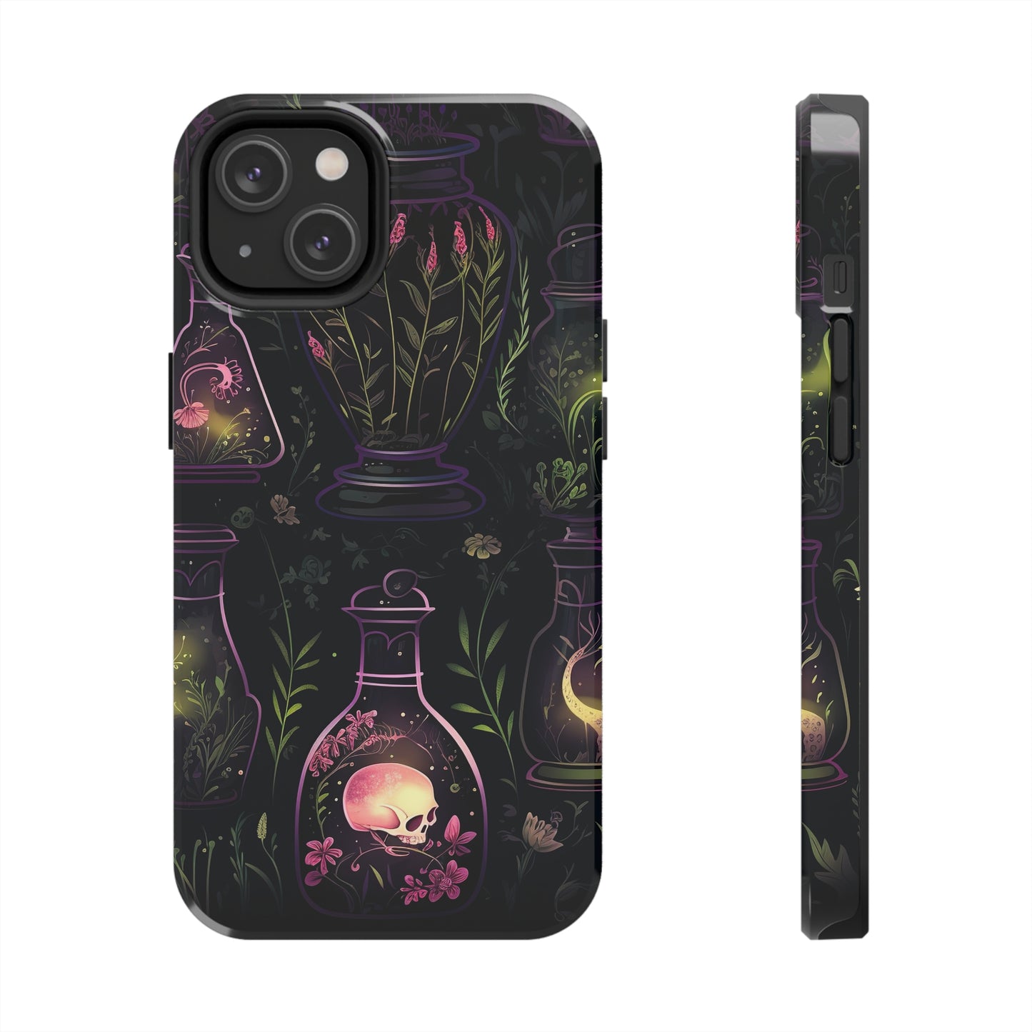 Dark Forest Skull Tough iPhone Cases | Spooky and Eerie Tincture / Potion Design | Durable and Protective Phone Case | Impact-Resistant