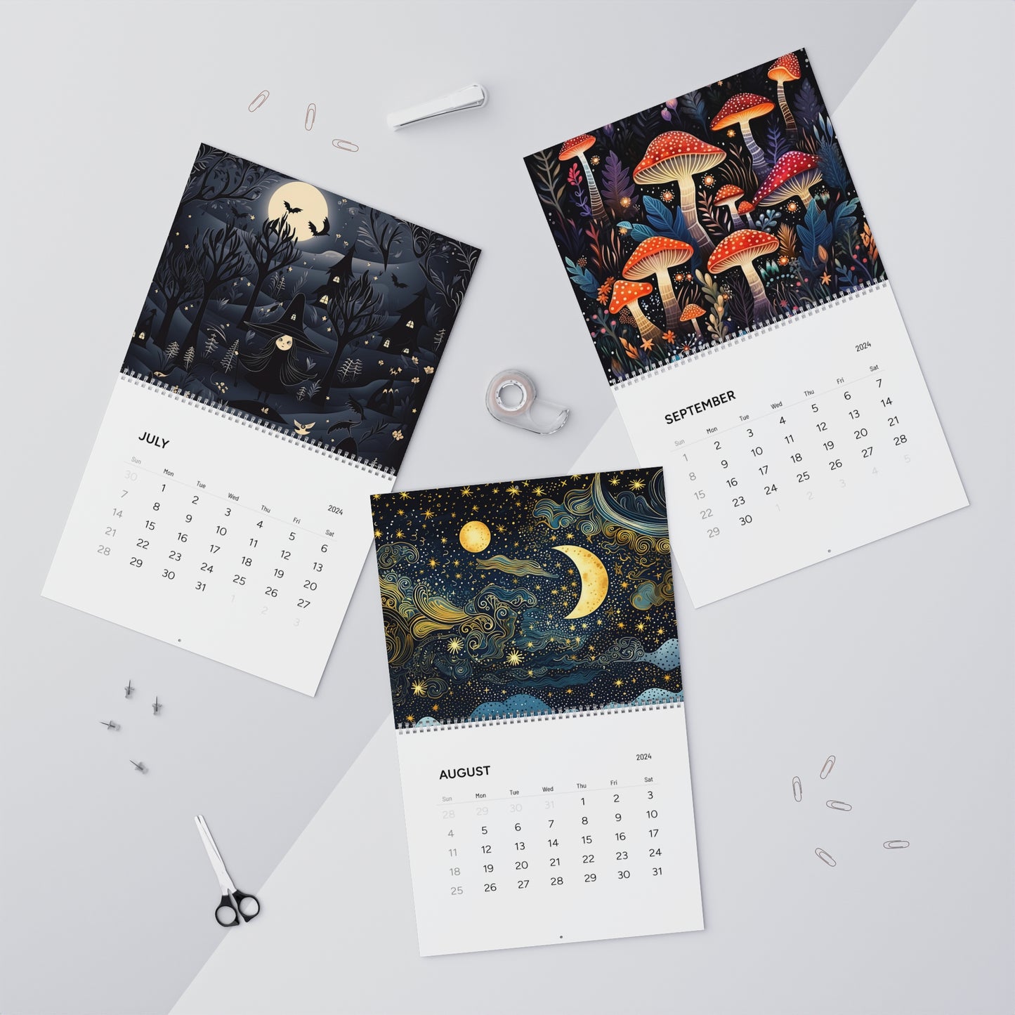 Dark Forest 2024 Wall Calendars | Witch, Witchy, Eerie New Year Calendar