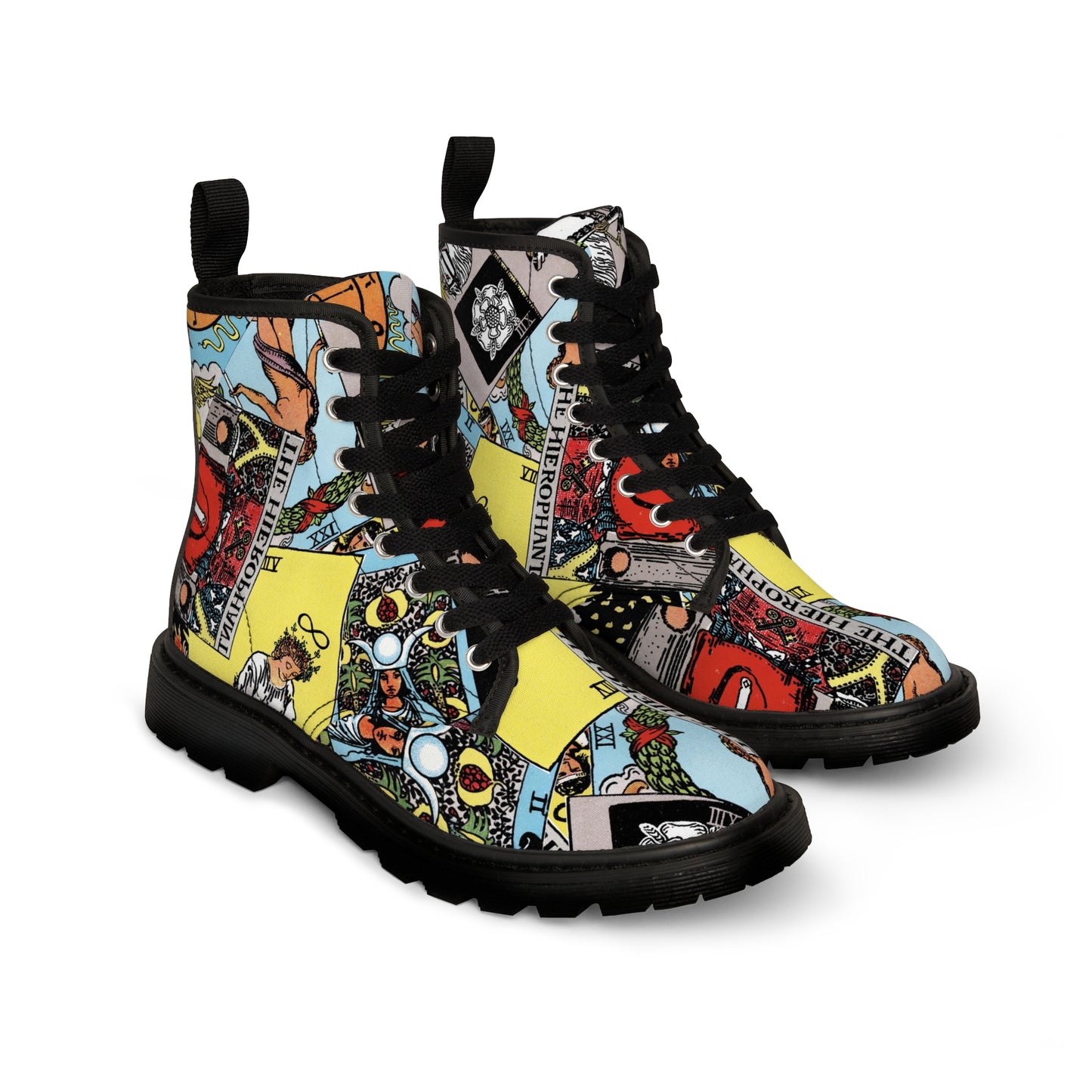 Tarot Card Women's Canvas Boots | Major Arcana, Classic Rider-Waite-Smith