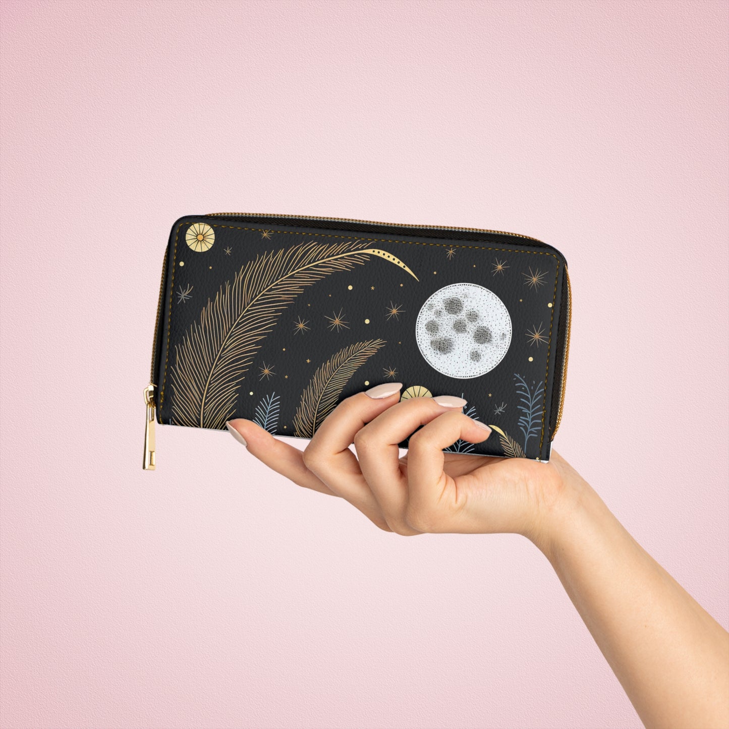 Celestial Moon Wallet | Mightnight Starry Sky Wallet Design
