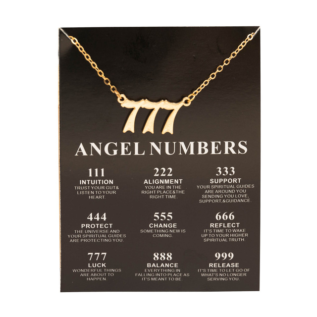 Gold / Silver Angel Numbers Necklace | 222, 333, 999 | Stainless Steel Jewelry