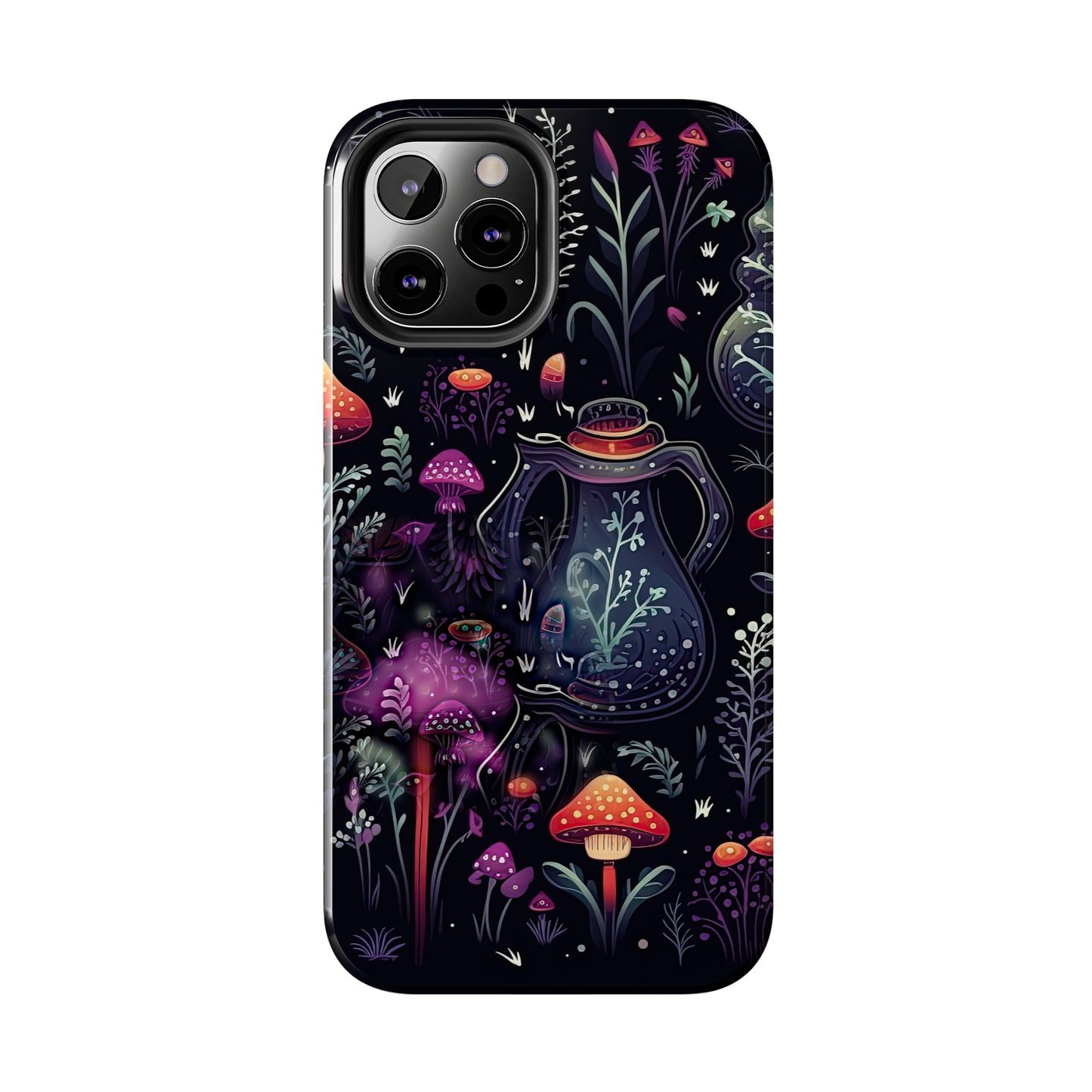 Fungi Mushroom Tough iPhone case | Witchy Dark Forest Aesthetic | Purple Foliage