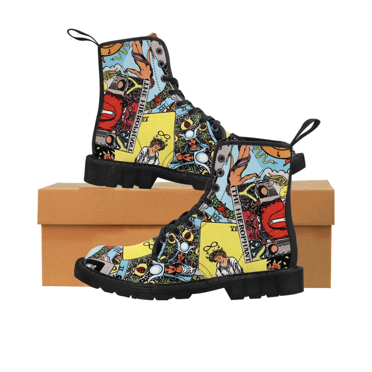 Tarot Card Women's Canvas Boots | Major Arcana, Classic Rider-Waite-Smith
