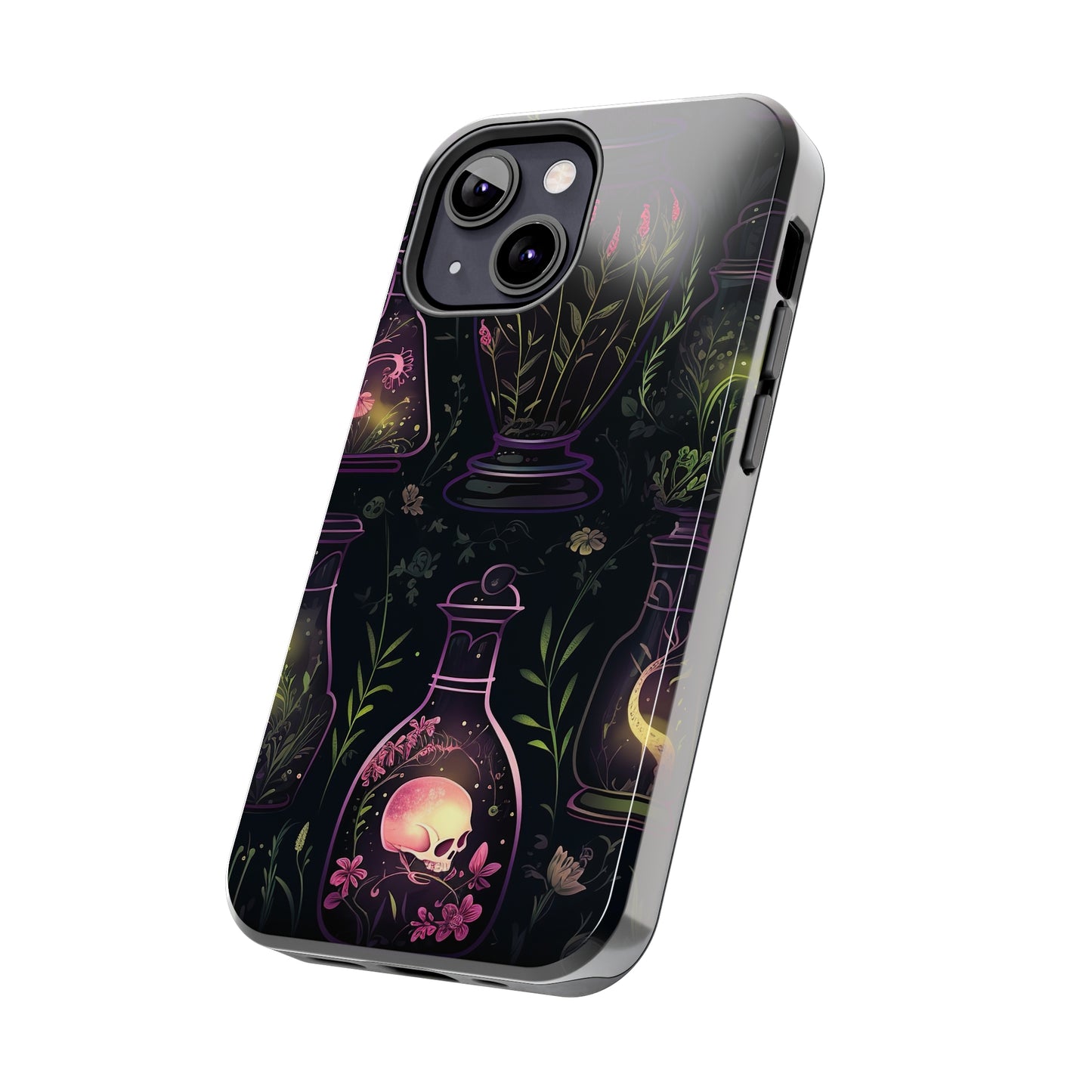 Dark Forest Skull Tough iPhone Cases | Spooky and Eerie Tincture / Potion Design | Durable and Protective Phone Case | Impact-Resistant
