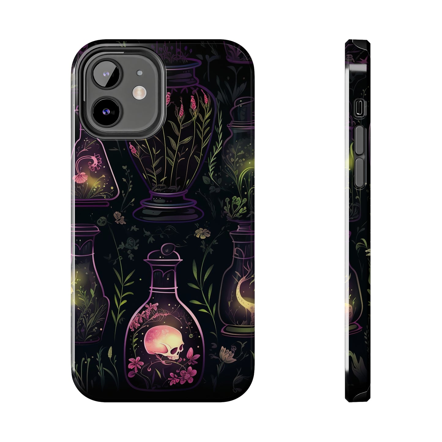 Dark Forest Skull Tough iPhone Cases | Spooky and Eerie Tincture / Potion Design | Durable and Protective Phone Case | Impact-Resistant