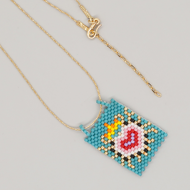 Handmade Beaded Evil Eye Necklace | Stylish Hamsa Spiritual Jewelry