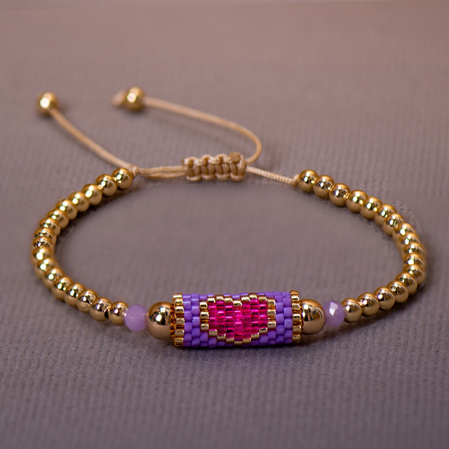 Gold Beaded Heart Bracelet