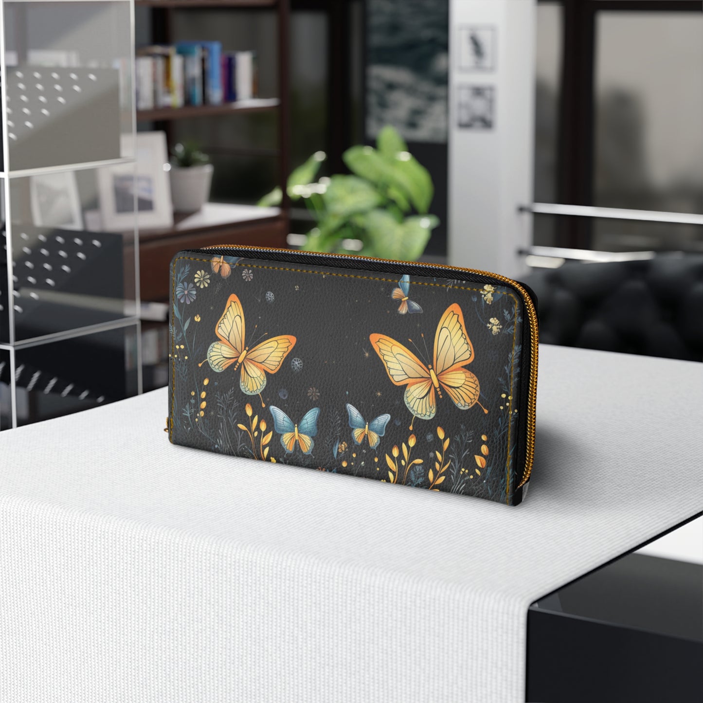 Butterly Night Zipper Wallet | Aesthetic Premium Wallet Design
