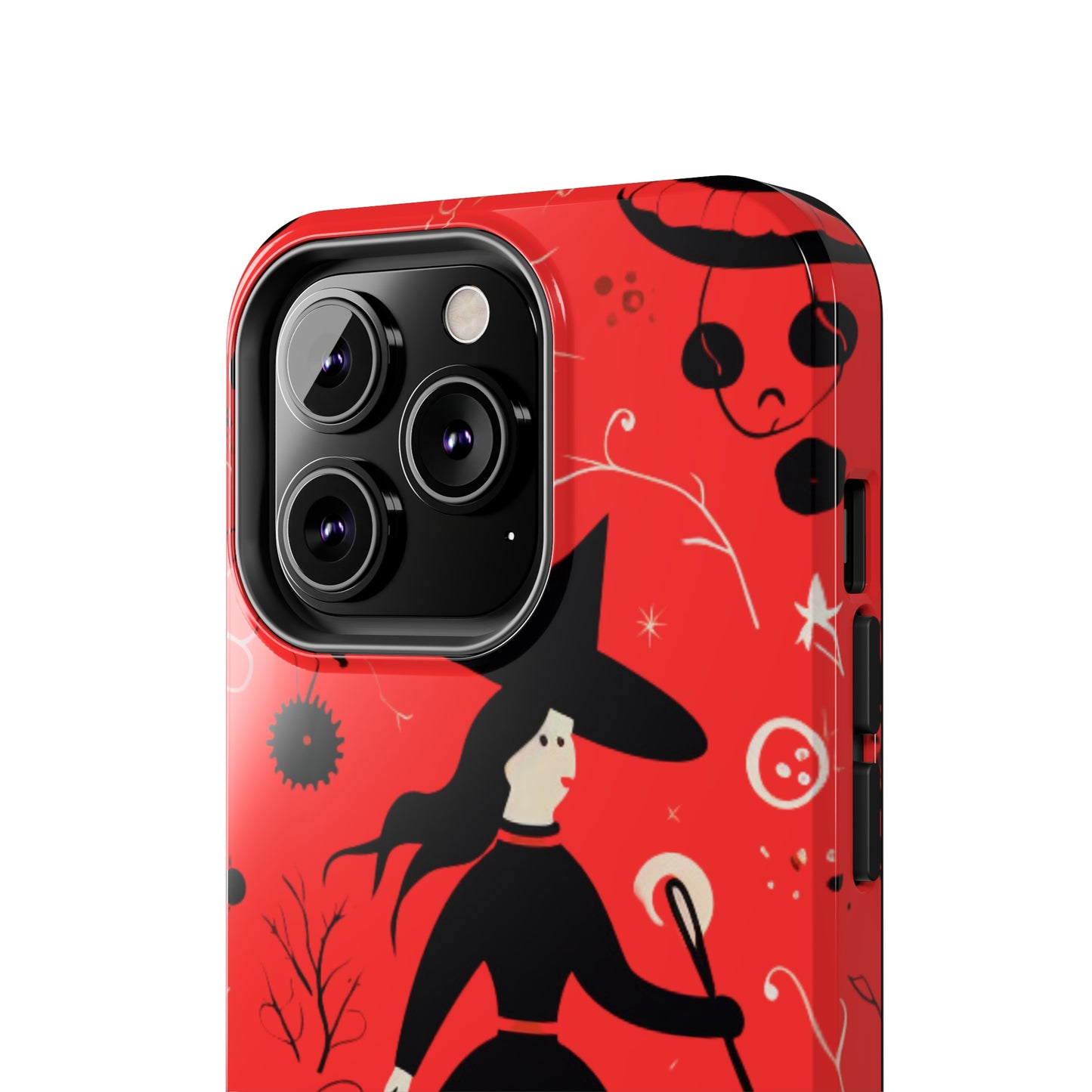 Red Dark Forest Witch Tough iPhone Cases | Abstract Witchy Protective Phone Case | Impact-Resistant, Anti-Shock | iPhone 15