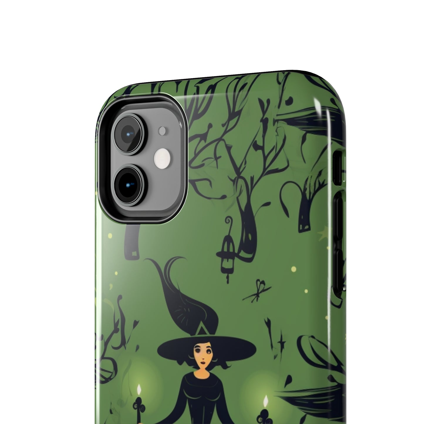 Dark Forest Witch Tough iPhone Cases | Green Witch Protective Phone Case | Impact-Resisant, Shock Absorbing | iPhone 15 All Models | Premium