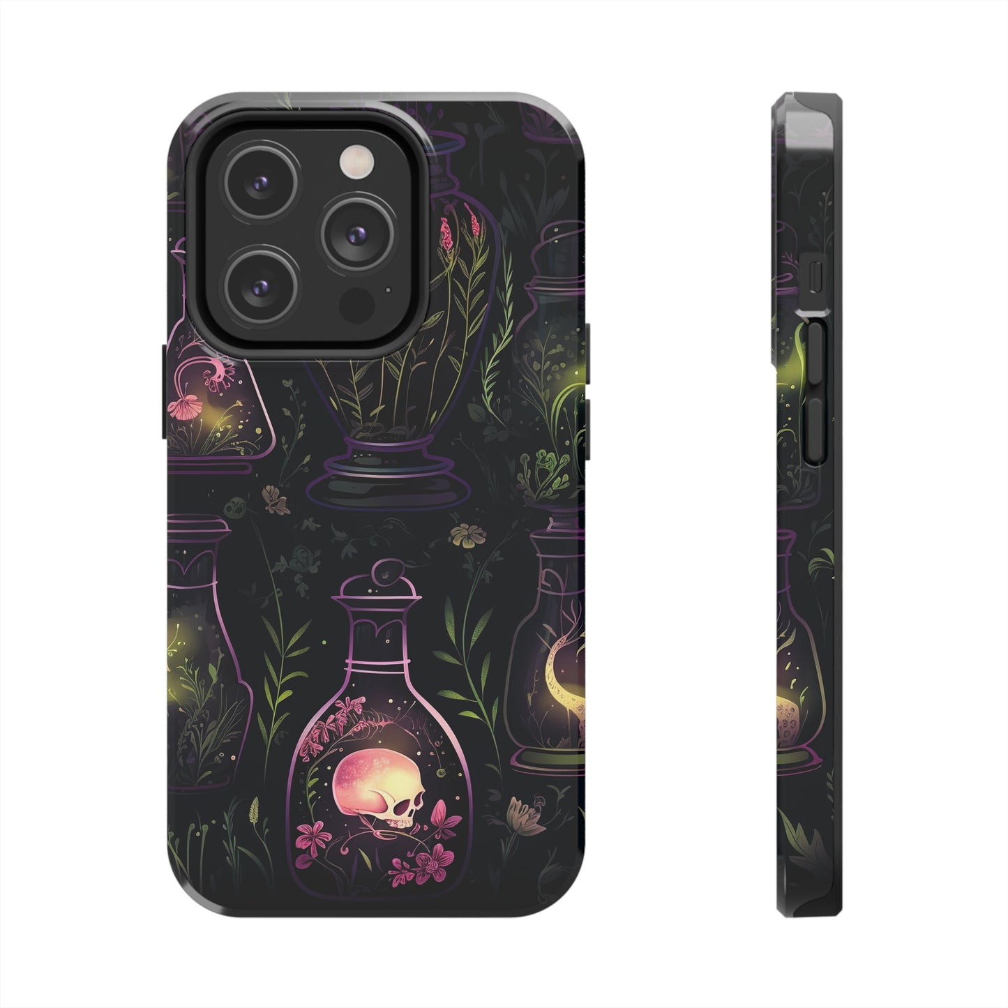 Dark Forest Skull Tough iPhone Cases | Spooky and Eerie Tincture / Potion Design | Durable and Protective Phone Case | Impact-Resistant