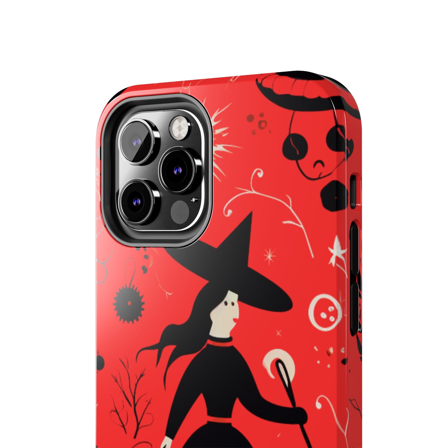 Red Dark Forest Witch Tough iPhone Cases | Abstract Witchy Protective Phone Case | Impact-Resistant, Anti-Shock | iPhone 15