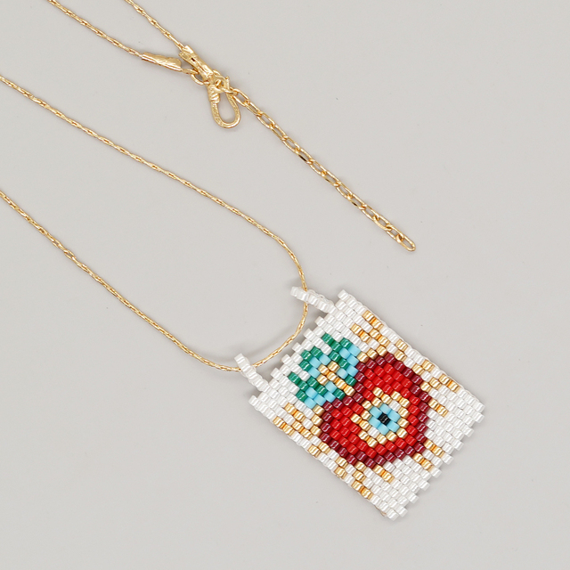 Handmade Beaded Evil Eye Necklace | Stylish Hamsa Spiritual Jewelry