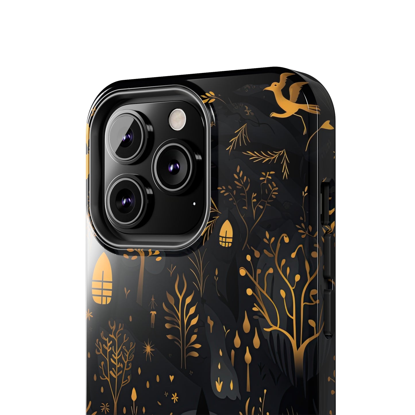 Dark Forest Witch Tough iPhone Cases | Baba Yaga in Creepy, Eerie Woods with a Broom | Impact-resistant, Shock-Absorbant | Premium Design