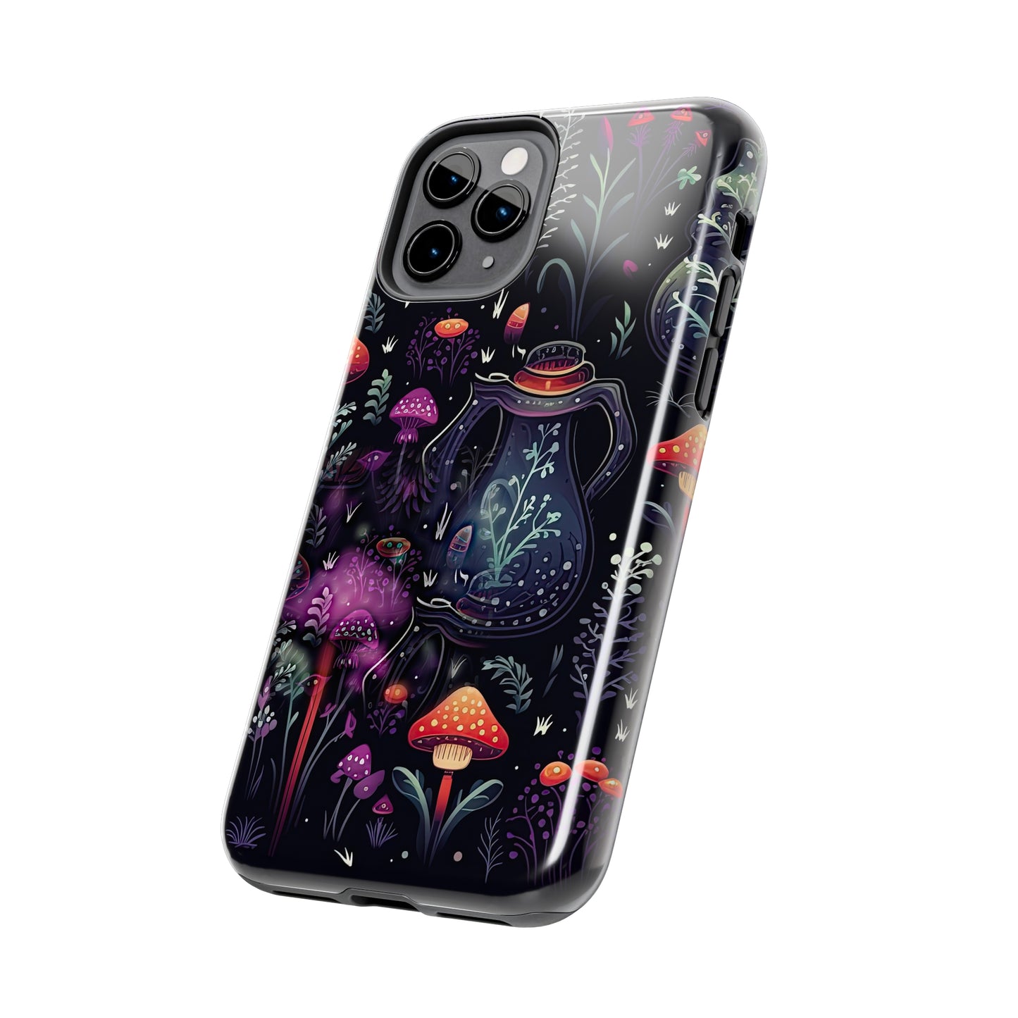 Fungi Mushroom Tough iPhone case | Witchy Dark Forest Aesthetic | Purple Foliage