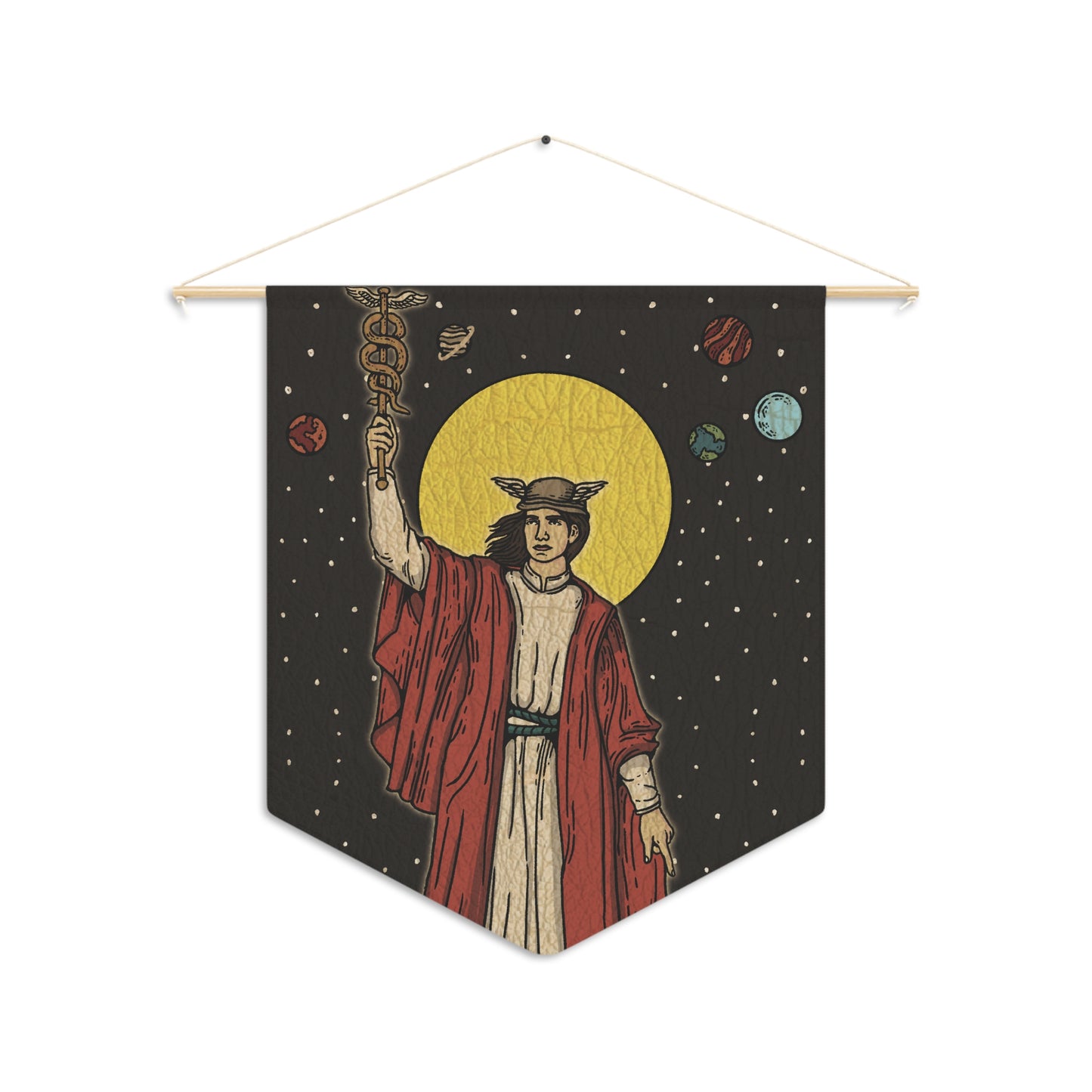 'The Magician' Tarot Card Hanging Wall Pennant | Greek God Hermes Major Arcana Card Caduceus